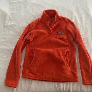 Patagonia Womens Re-tool Snap-T fleece pullover, orange, medium